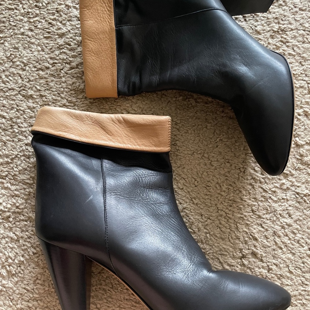 Isabel Marant Darilay Black Leather Boots w/ Block Heel